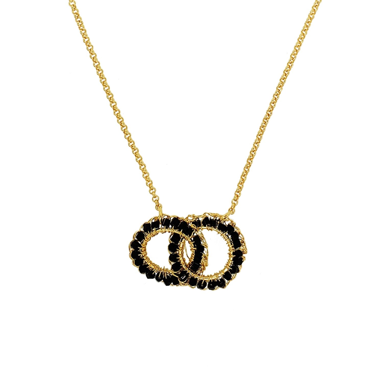 Black & Gold Nova Handmade Crochet Necklace