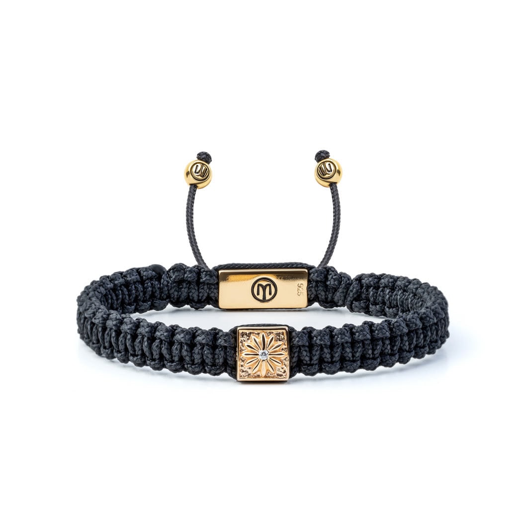Black Macráme Bracelet In Gold
