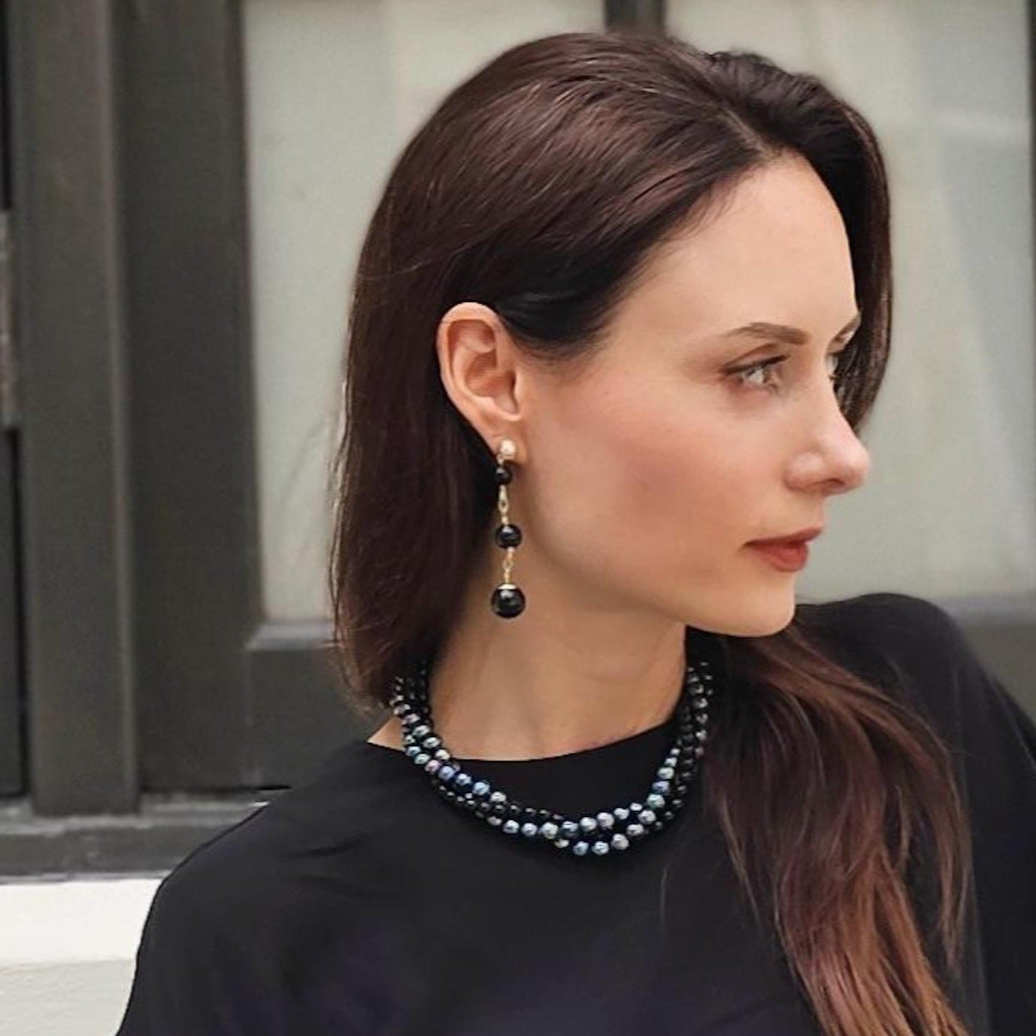 Black Obsidian Dangle Earrings