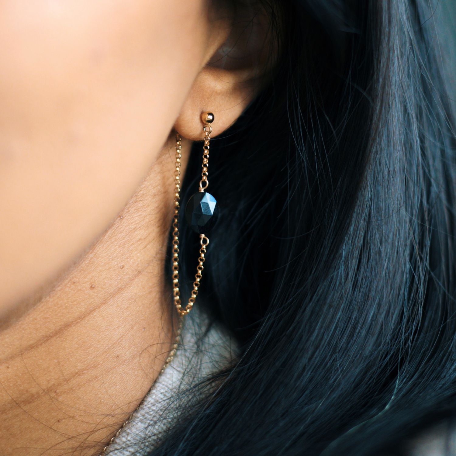 Black Onyx Gemstone Earring