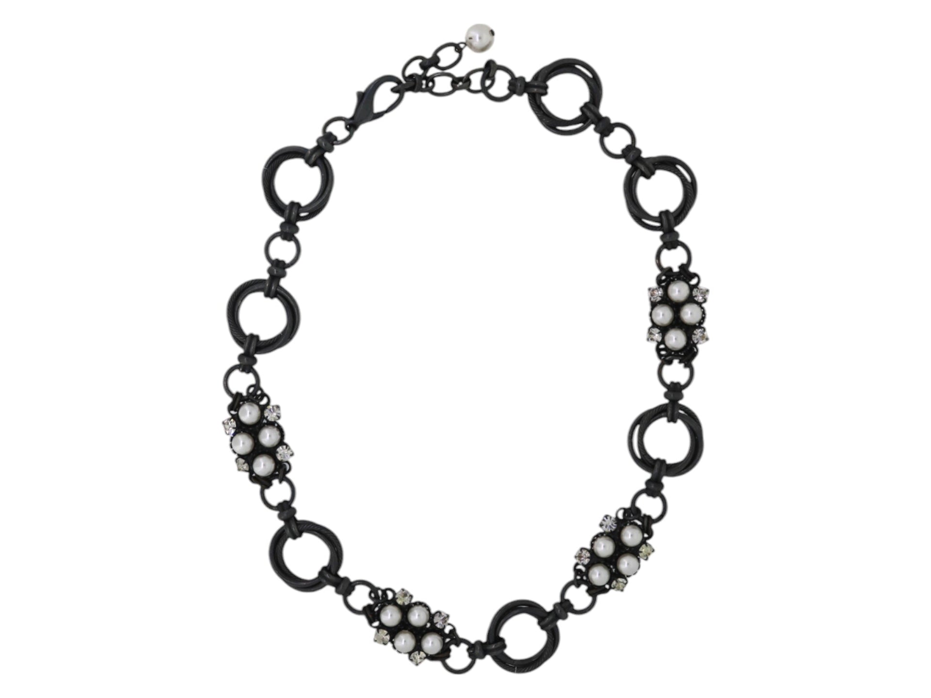 Black Pearl Cluster Necklace