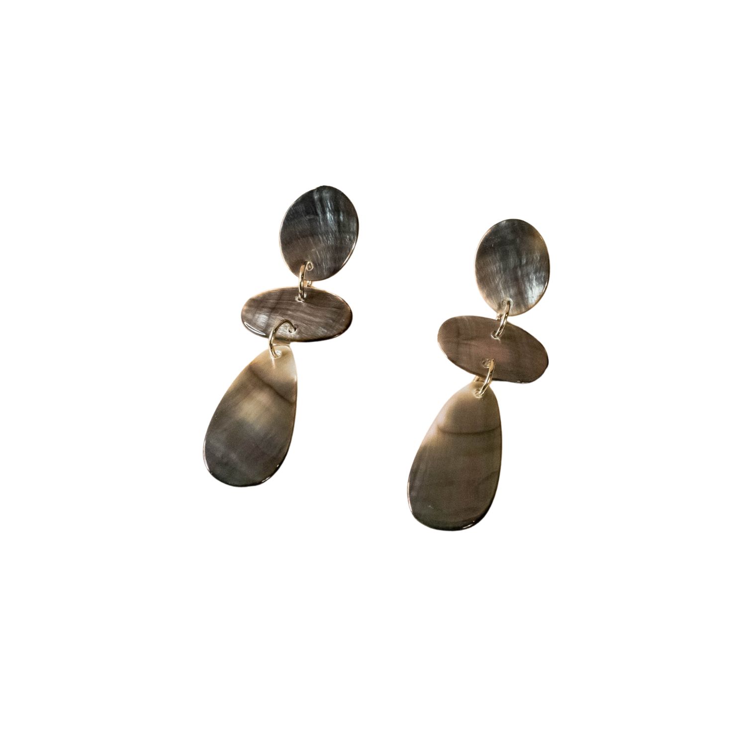 Black Raindrop Mother-Of-Pearl Earrings