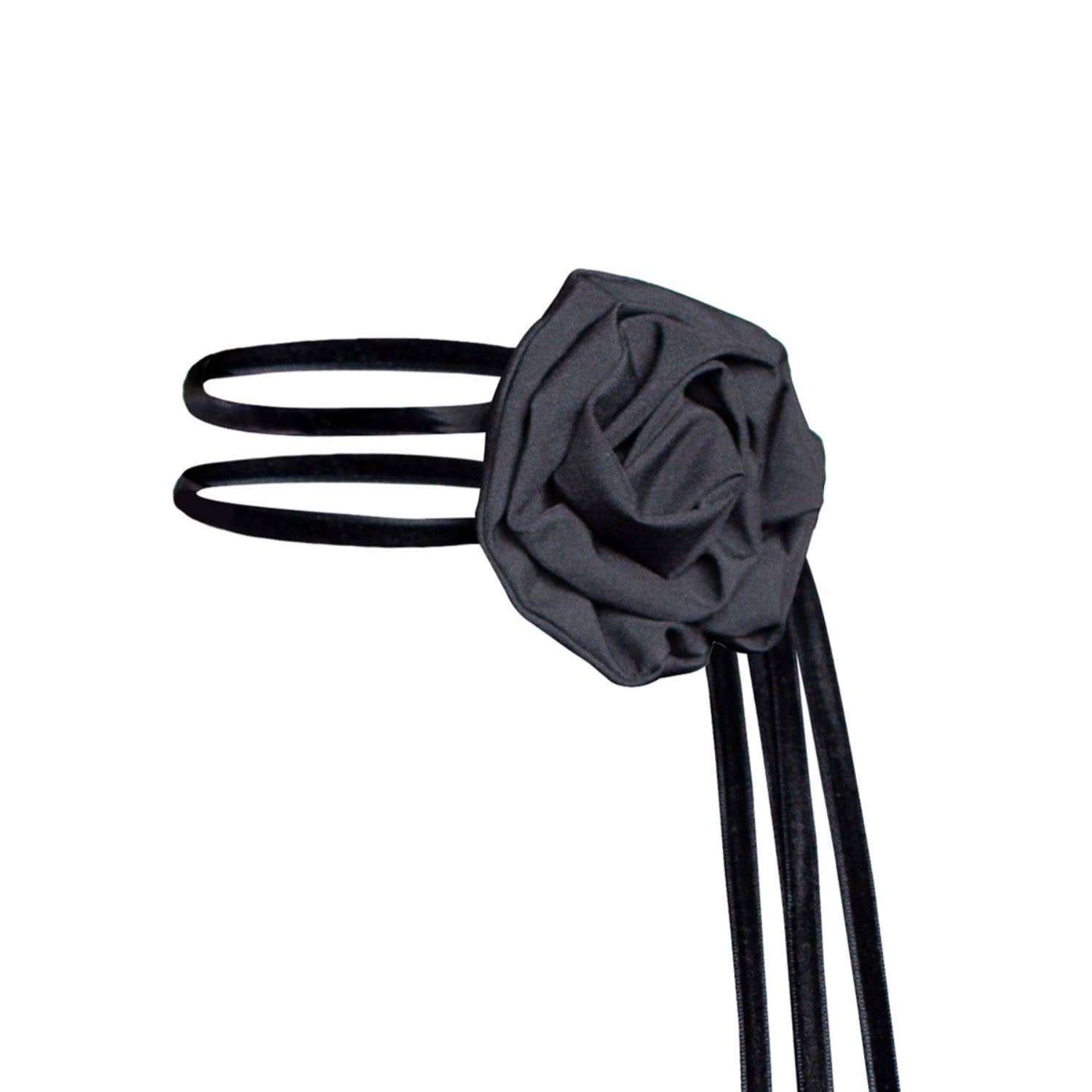 Black Rose Flower Choker