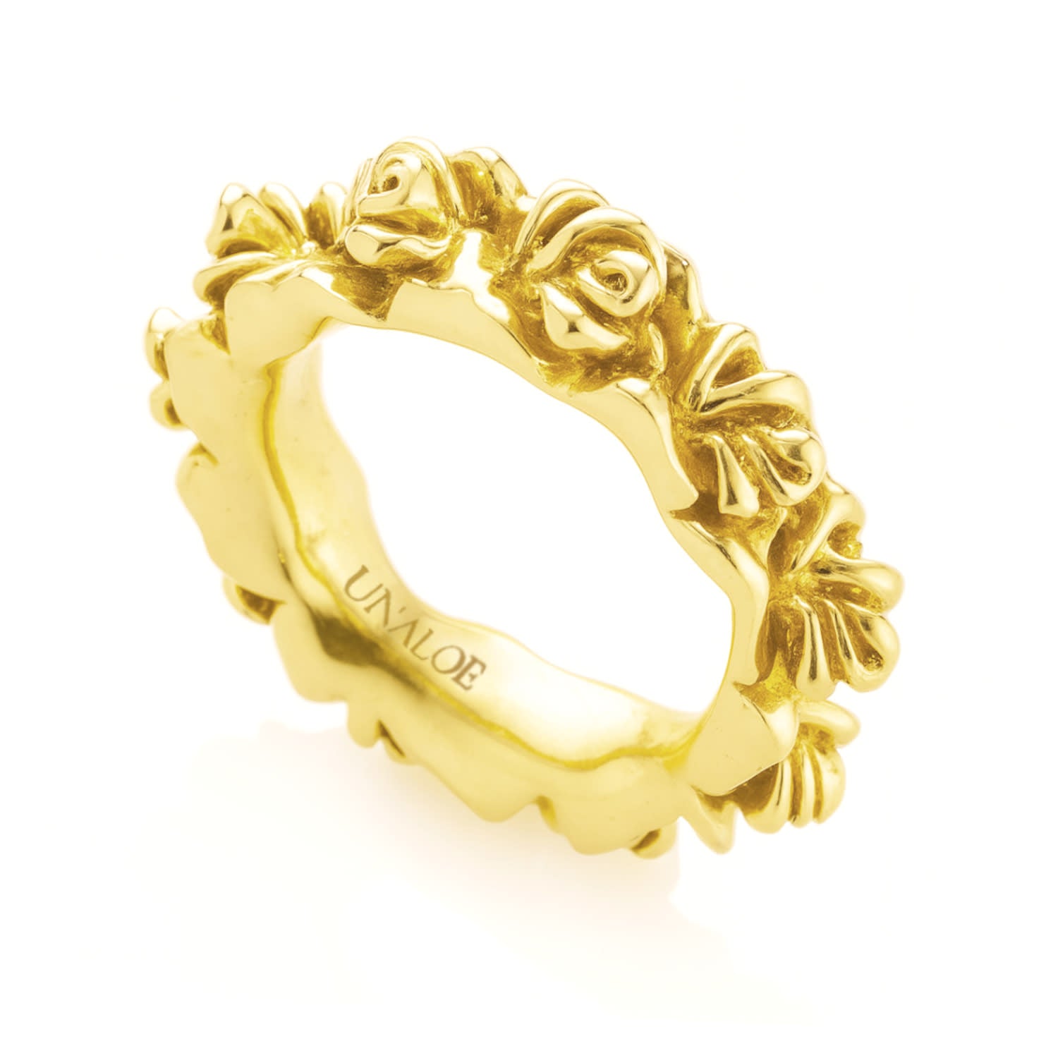 Black Rose Ring Sterling Silver-Gold Plated, Handmade, Unaloe Seductive Emotions