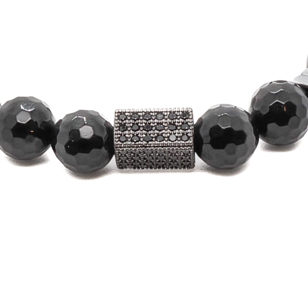 Black Shine Beaded Bracelet -Black