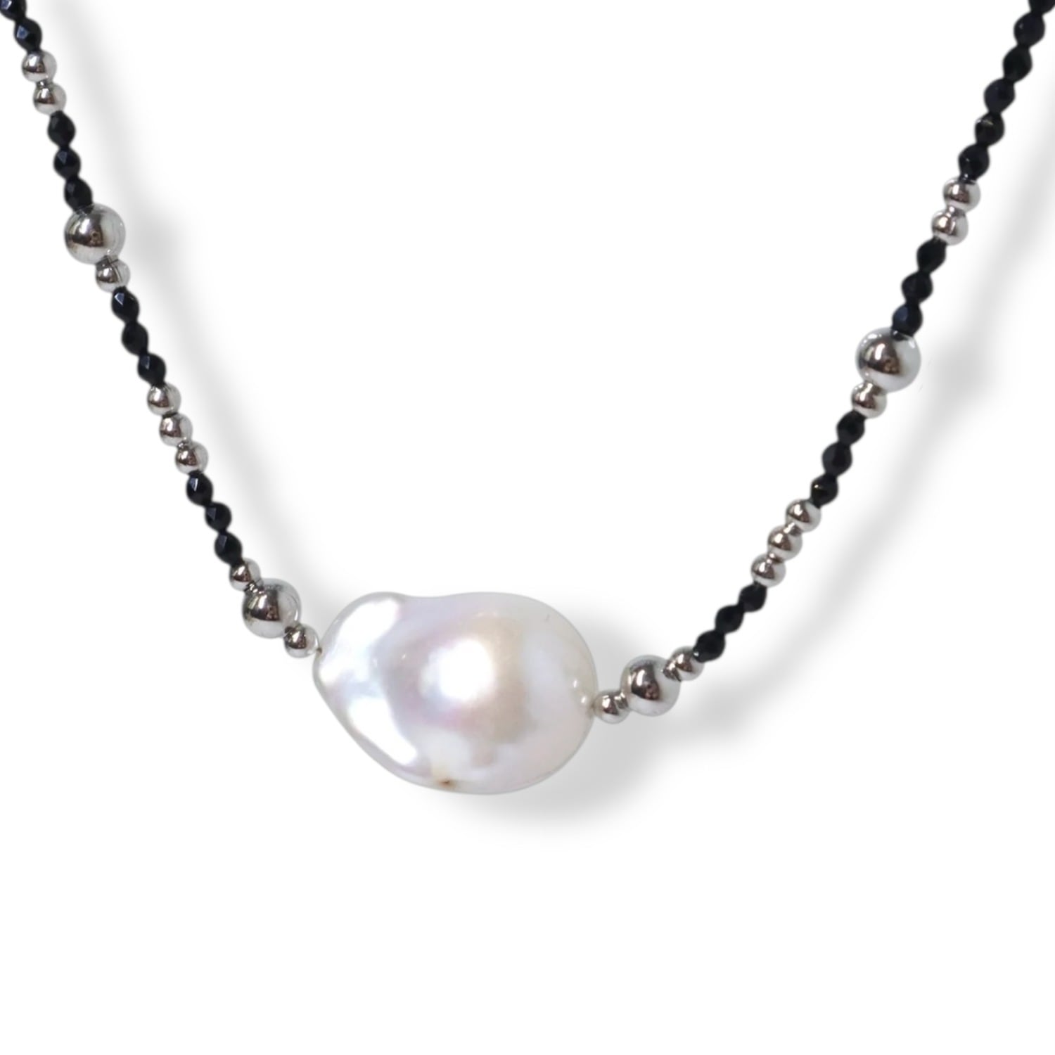 Black Spinel Baroque Pearl Necklace