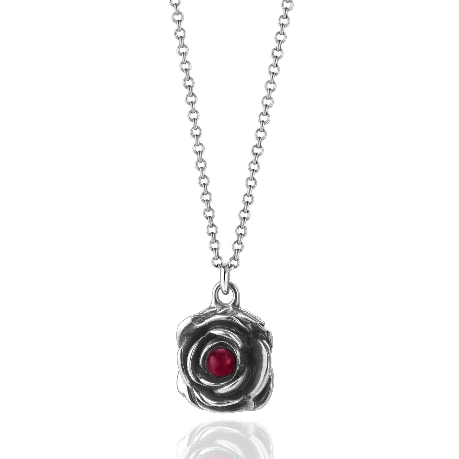 Blackstar Necklace Silver With Natural Ruby