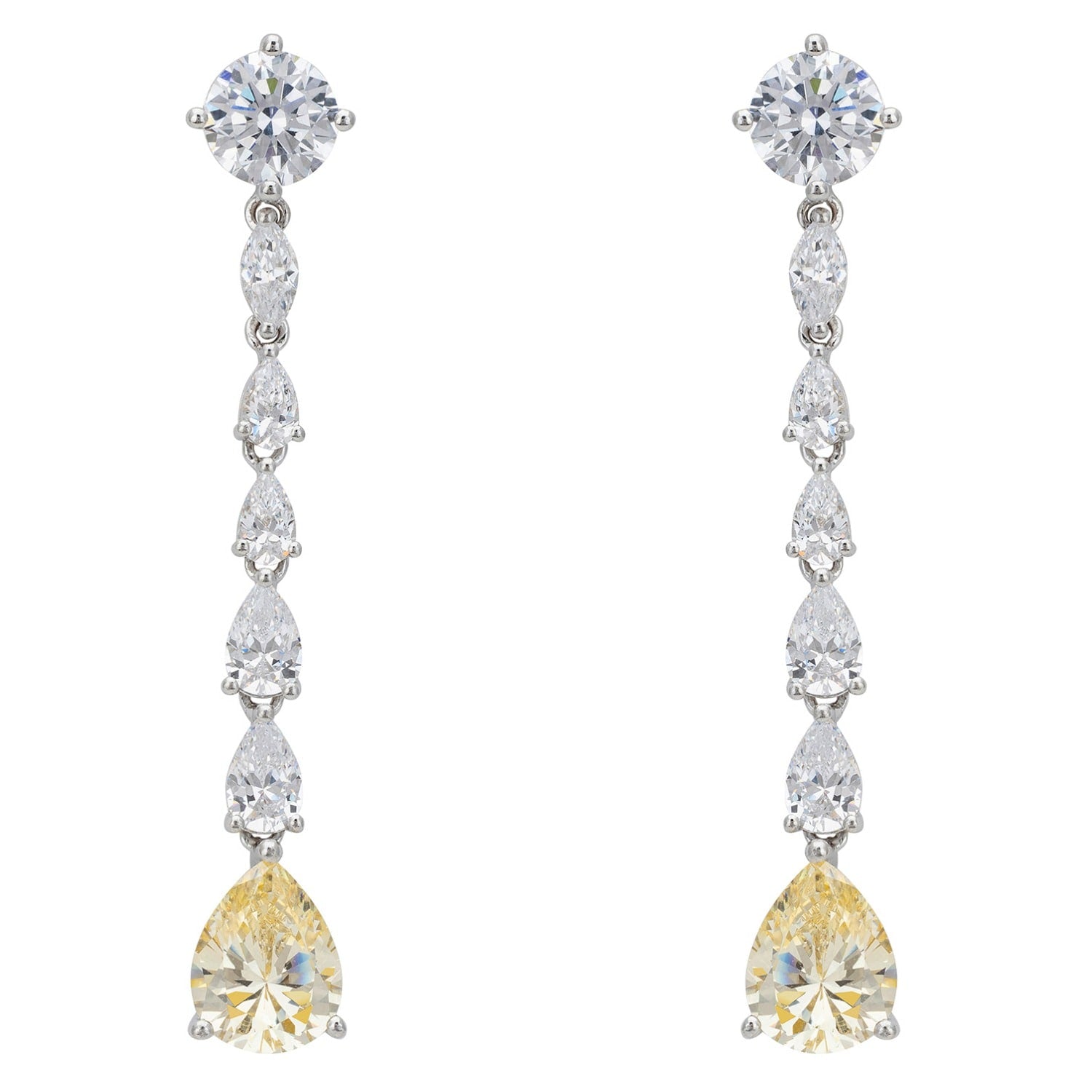 Blanchett Drop Earrings Yellow Topaz Silver