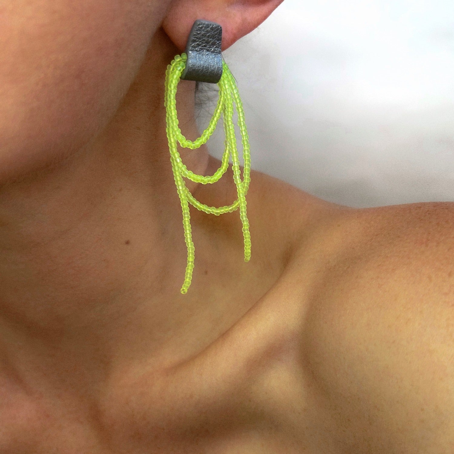 Bliss Beaded Dangle Earrings Neon