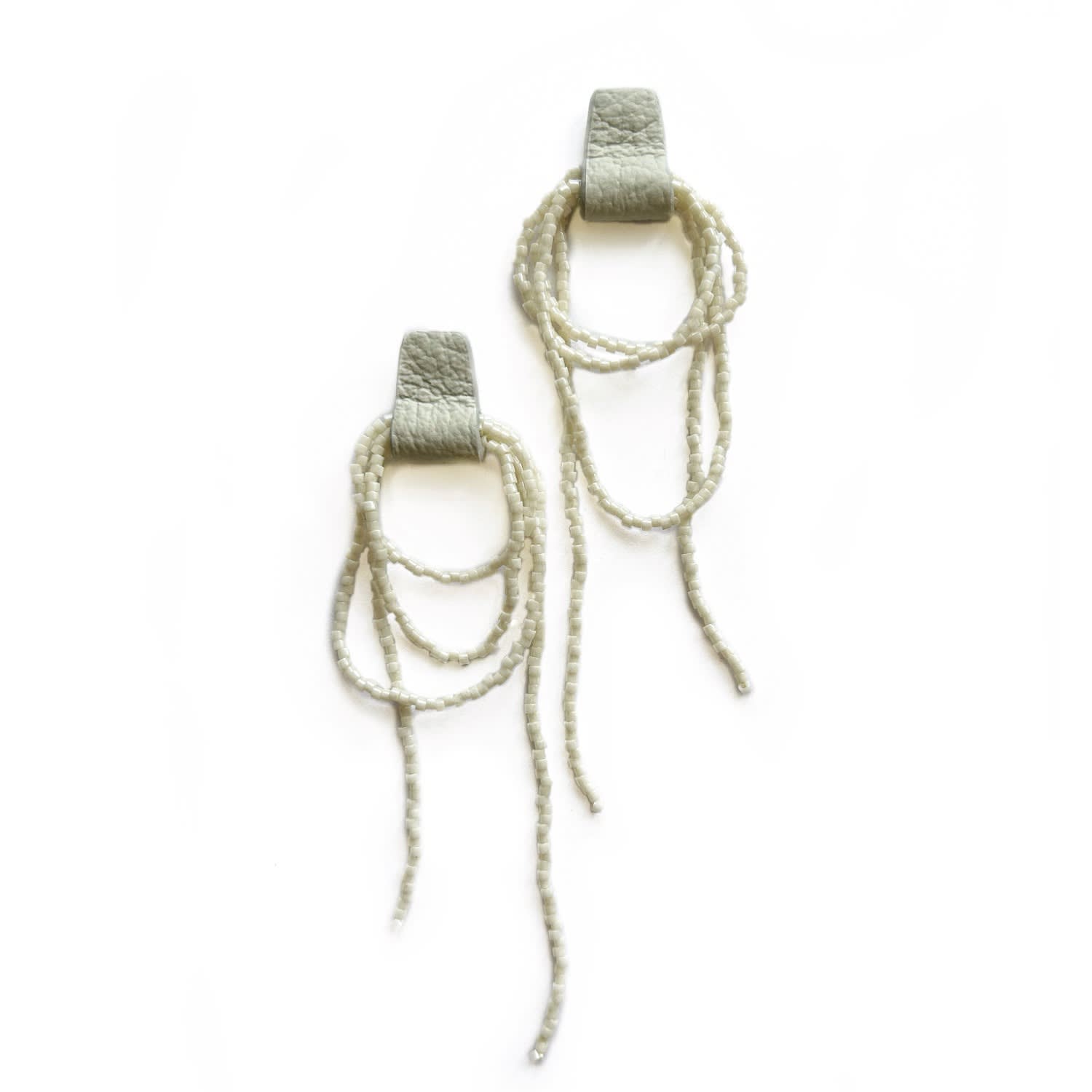 Bliss Beaded Dangle Earrings Off White
