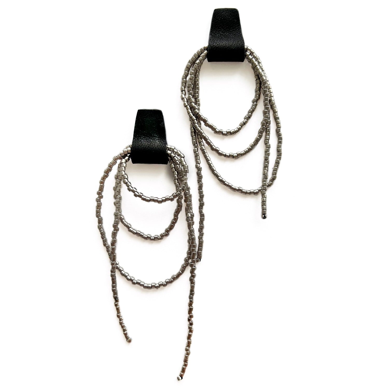 Bliss Beaded Dangle Earrings Silver