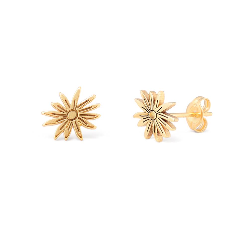 Blooming Birth Flower Stud Earrings in 18K Gold Vermeil