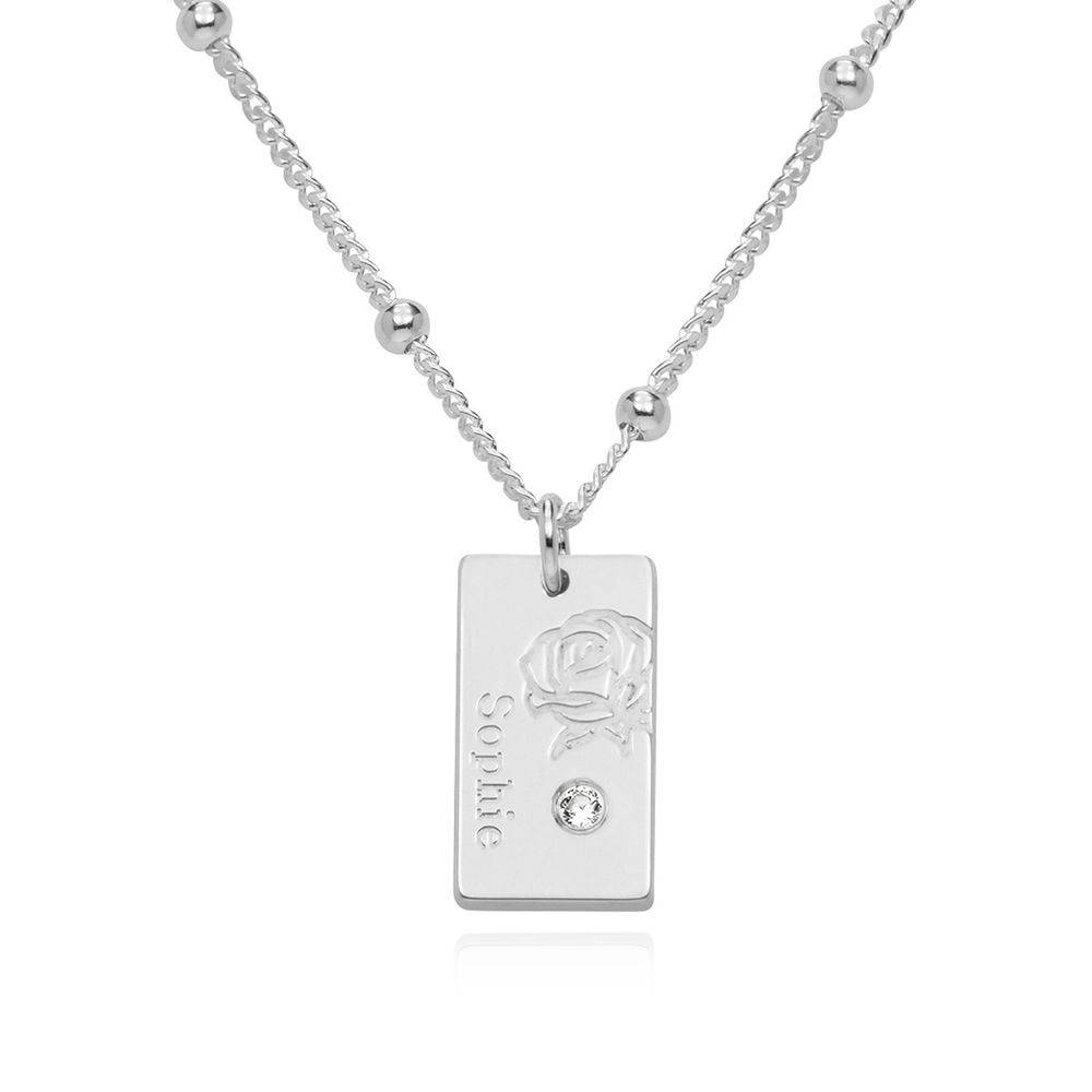 Blossom Birth Flower & Diamond Necklace in Sterling Silver