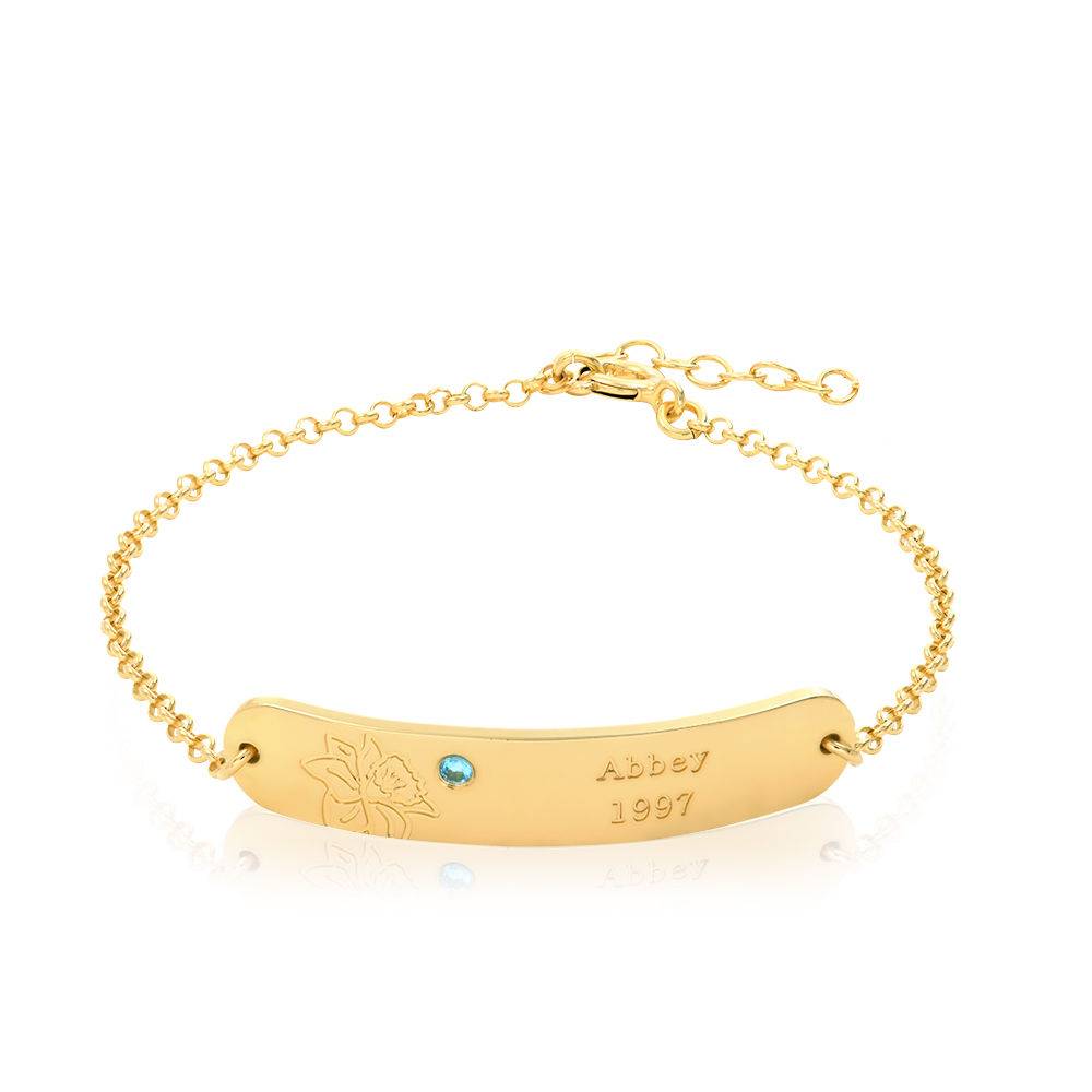 Blossom Birth Flower & Stone Bracelet in 18k Gold Plating