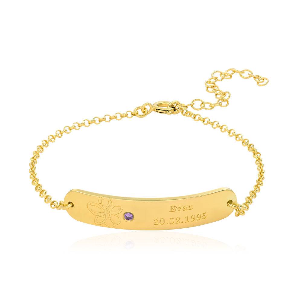 Blossom Birth Flower & Stone Bracelet in 18k Gold Vermeil