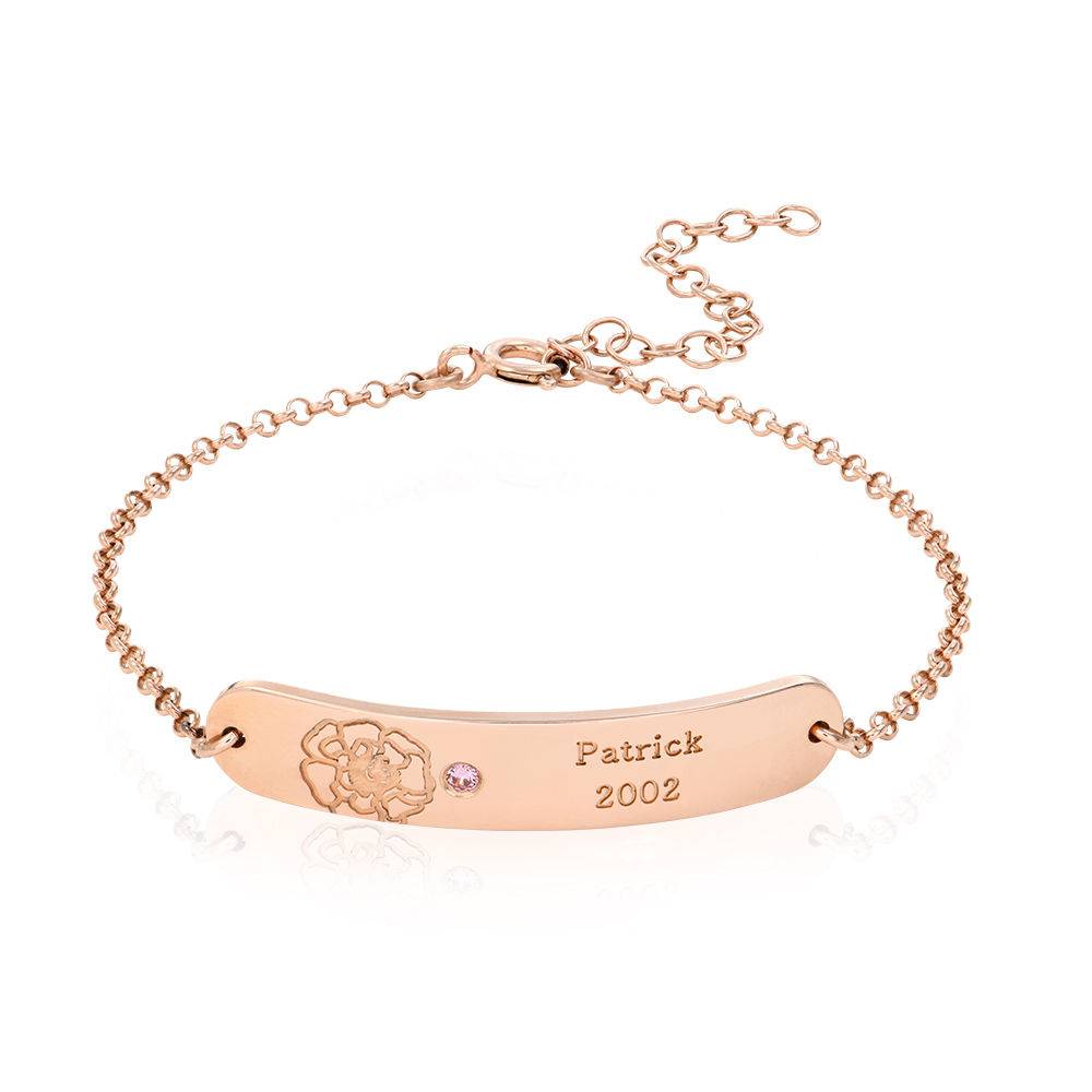 Blossom Birth Flower & Stone Bracelet in 18k Rose Gold Plating