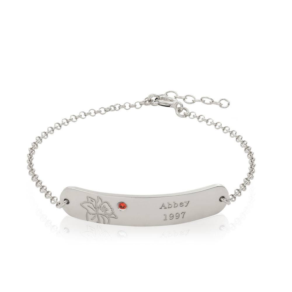Blossom Birth Flower & Stone Bracelet in Sterling Silver