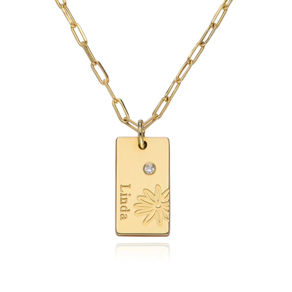 Blossom Birth Flower & Diamond Necklace in 14K Yellow Gold