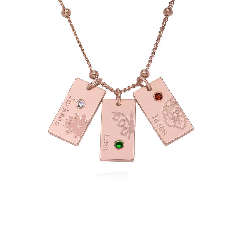 Blossom Birth Flower & Stone Necklace in 18K Rose Gold Vermeil