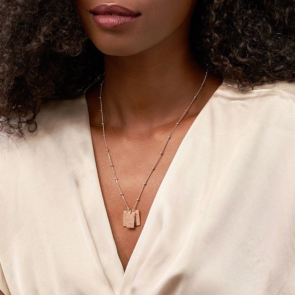 Blossom Birth Flower & Stone Necklace in 18K Rose Gold Vermeil