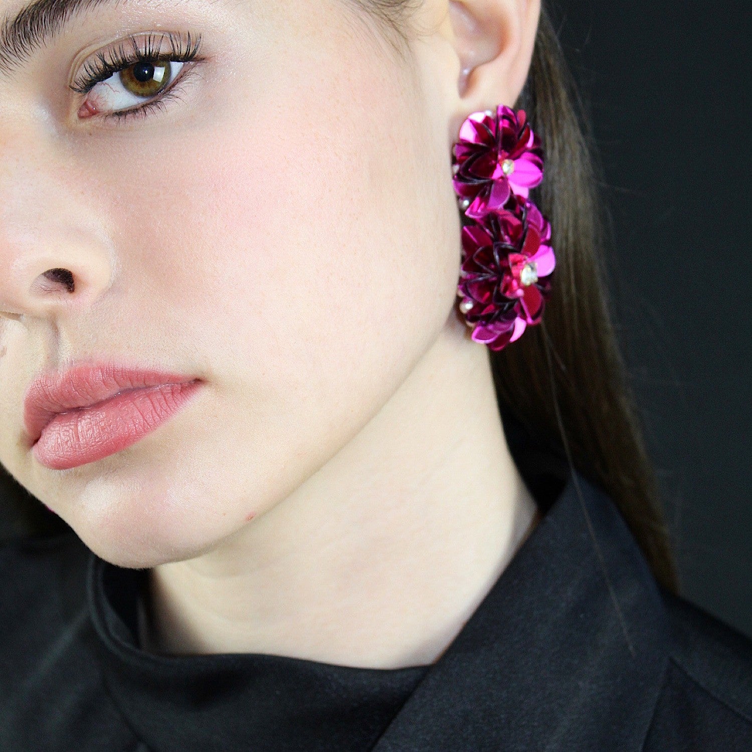 Blossom Drop Earrings Fuchsia
