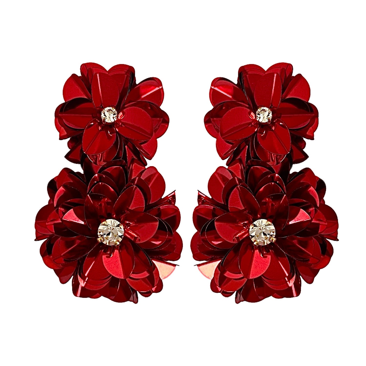 Blossom Drop Earrings Red