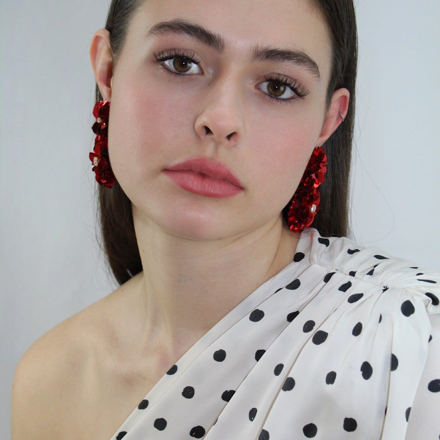 Blossom Drop Earrings Red
