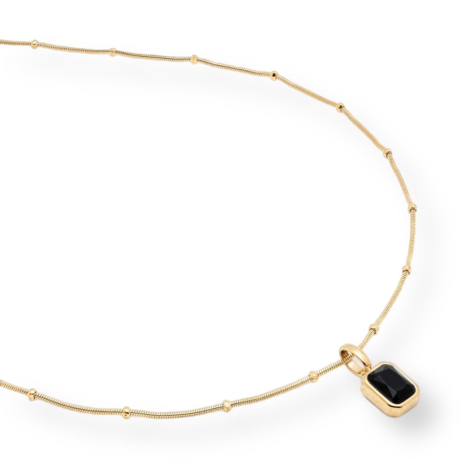 Blue Agate Gemstone Dainty Gold Necklace
