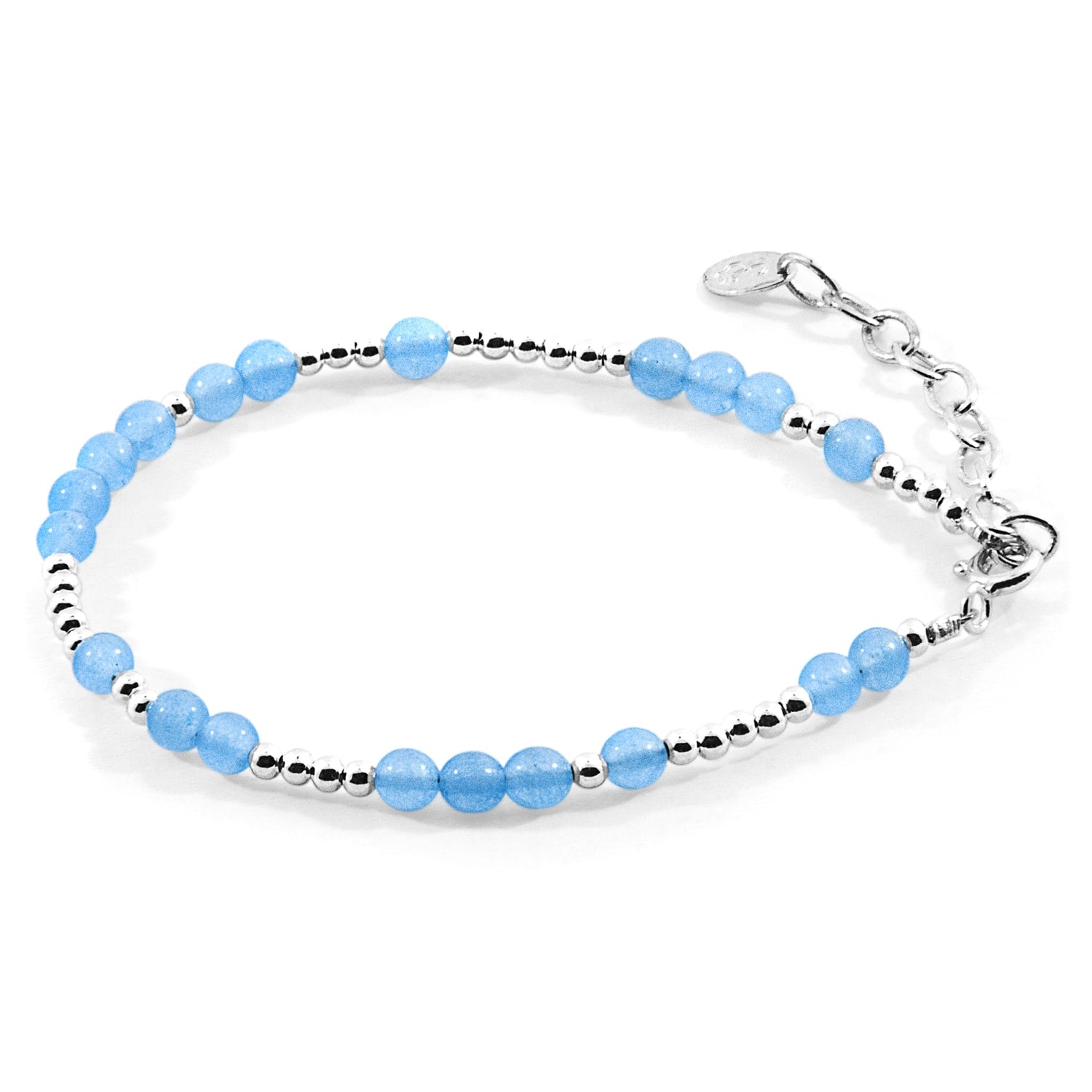 Blue Agate Lucia Silver & Stone Bracelet