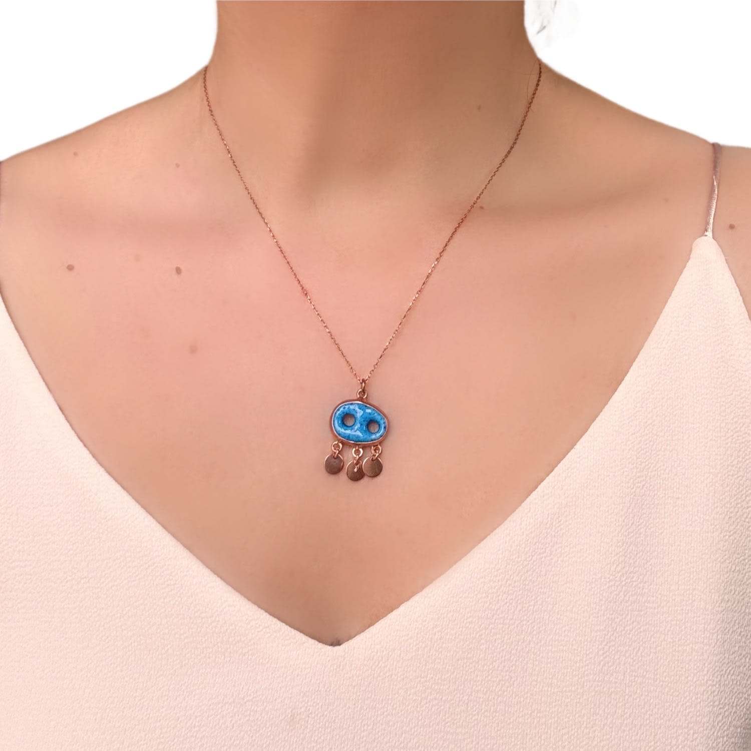 Blue Charm Silver Necklace
