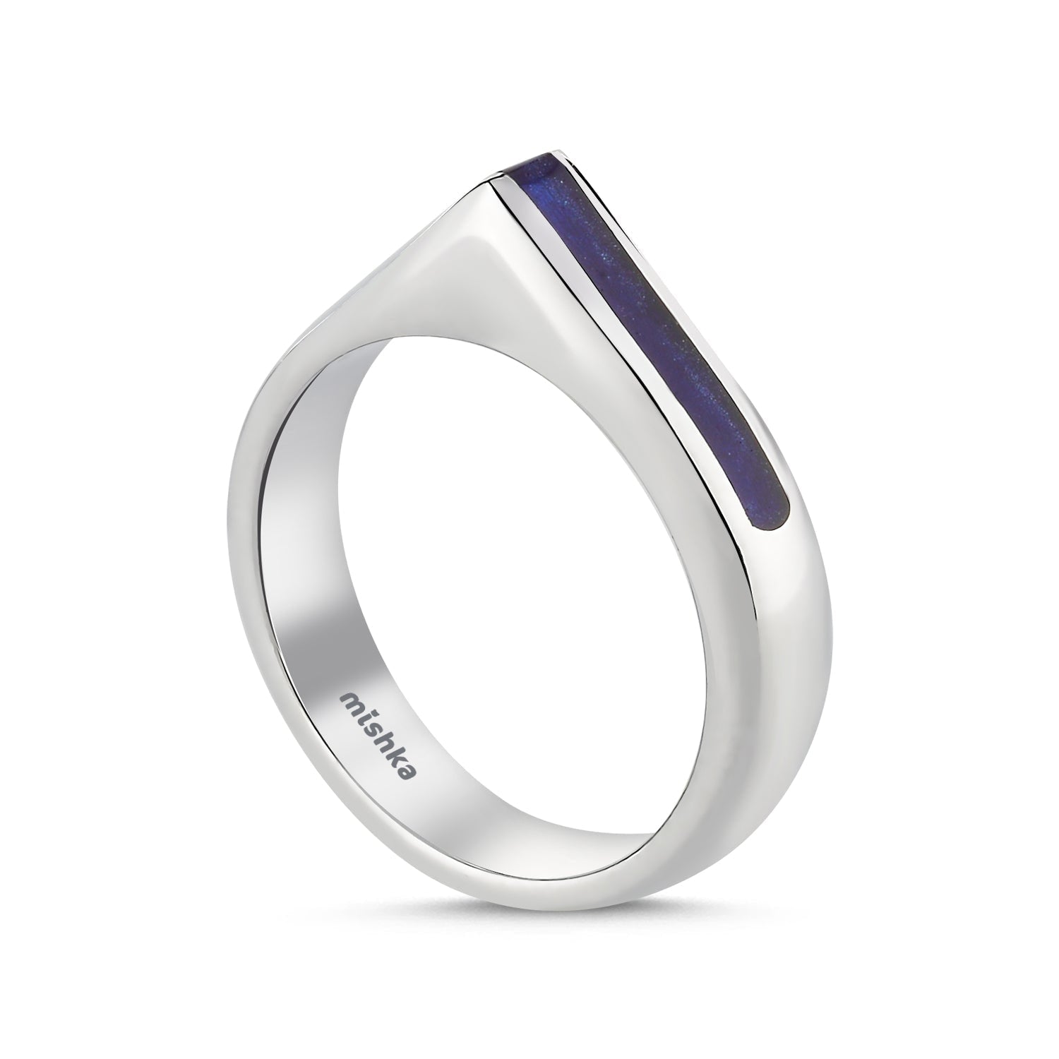 Blue Edge Silver Ring