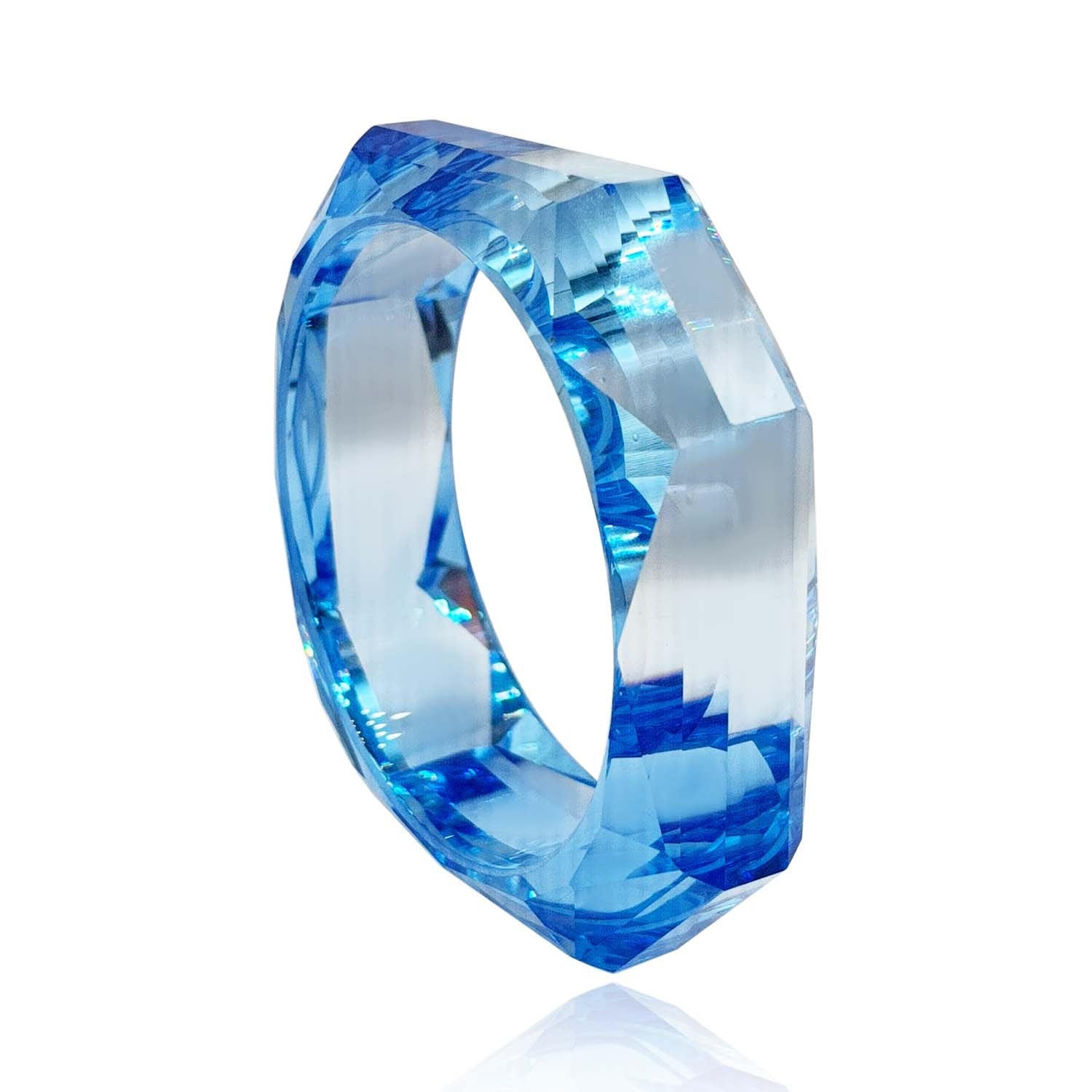 Blue Faceted Acrylic Bangle