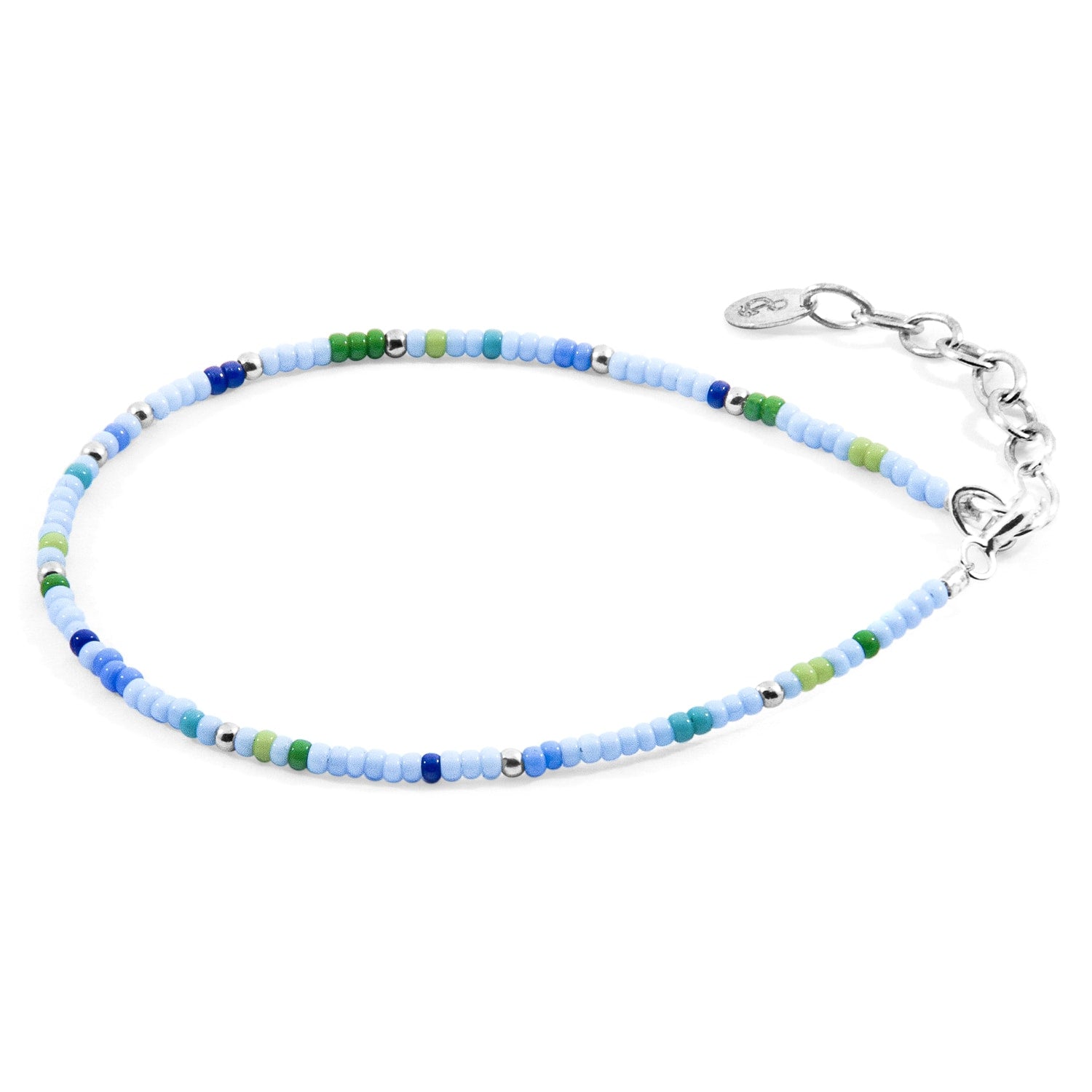 Blue - Green Ellie Silver & Miyoko Glass Bracelet