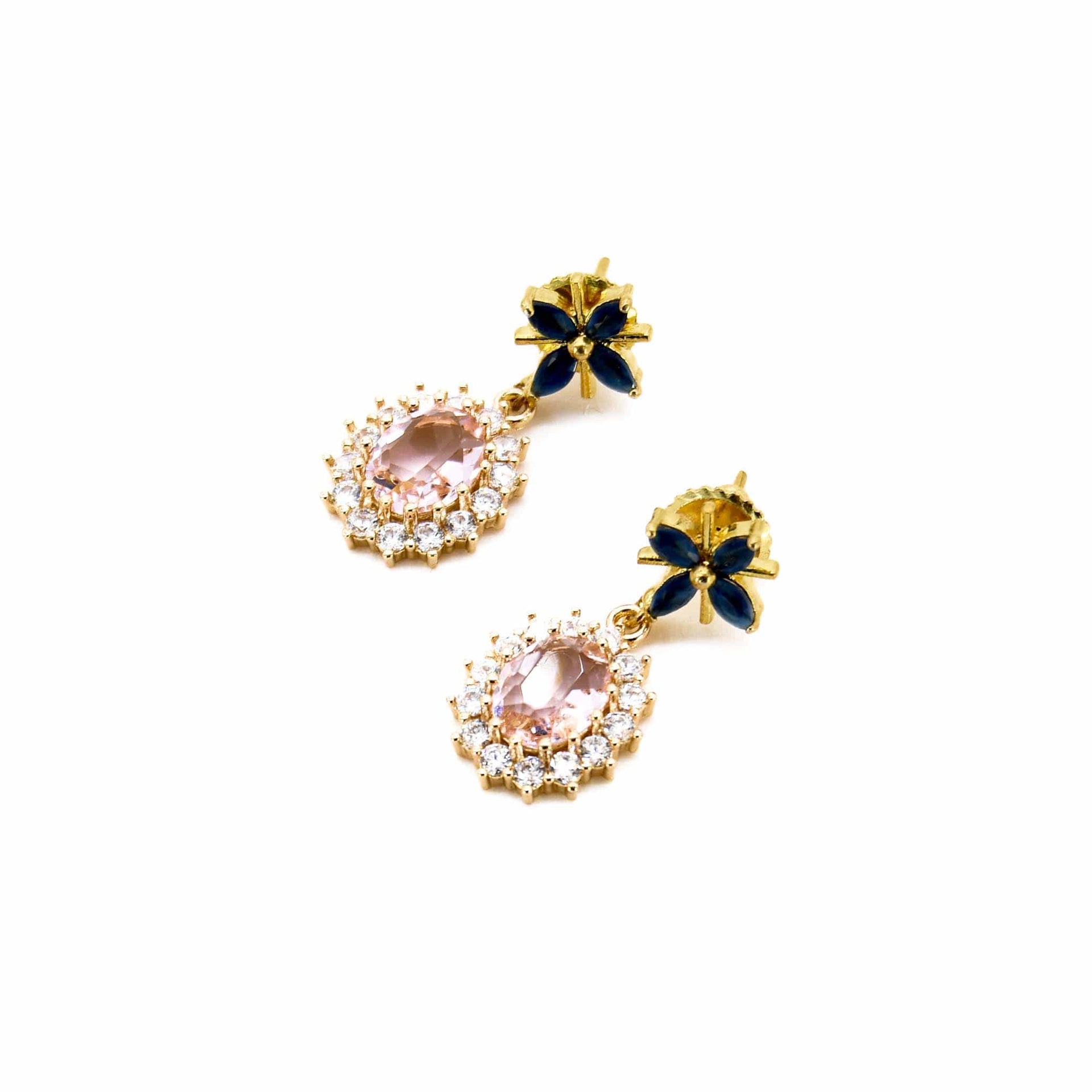 Blue Hibiscus Handmade Drop Earring