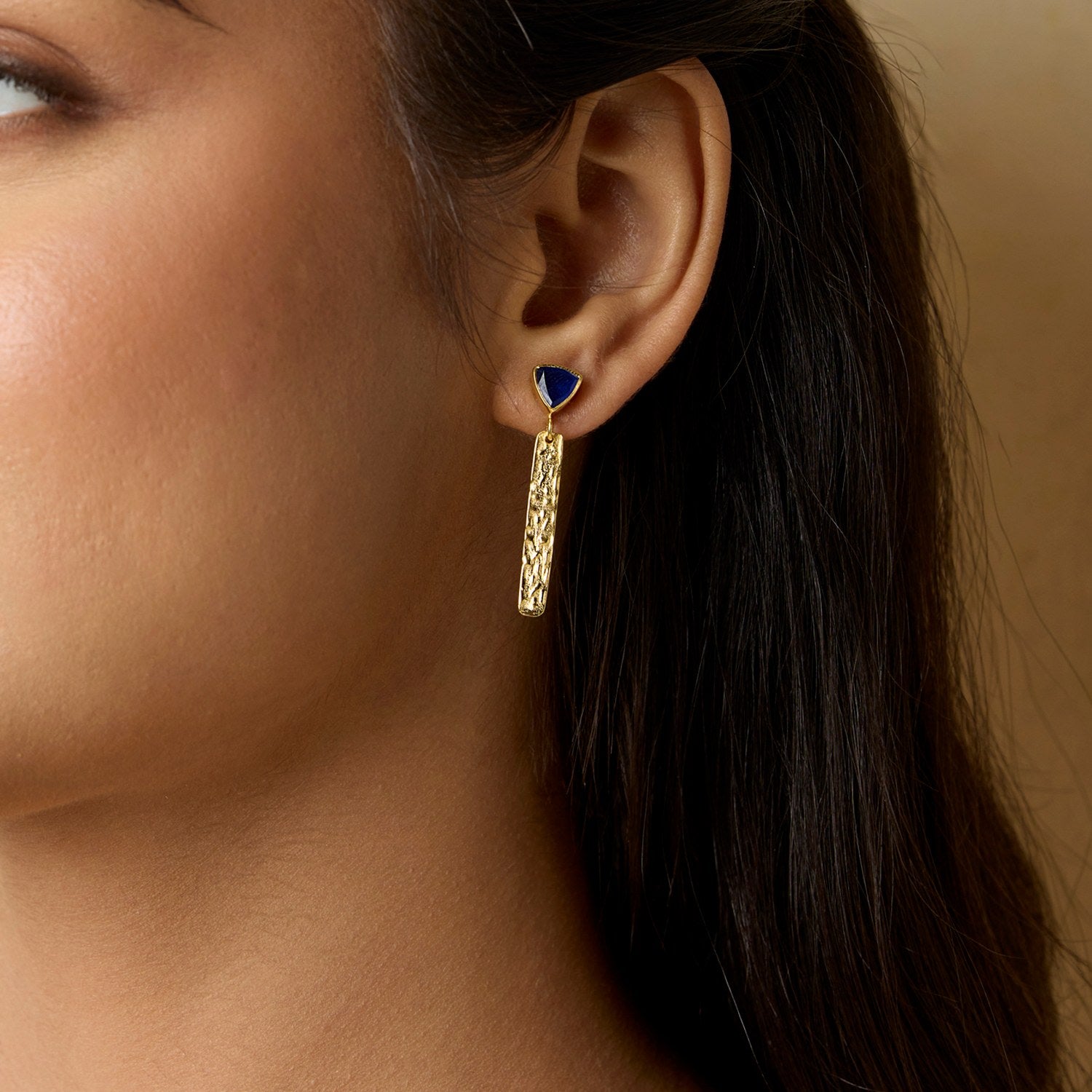 Blue Jade Gold Vermeil Drop Earrings