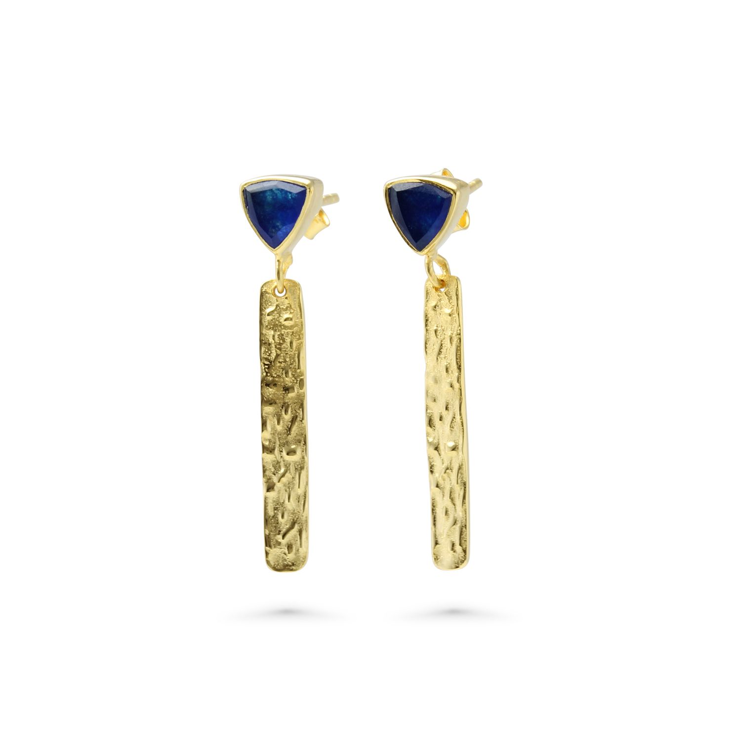 Blue Jade Gold Vermeil Drop Earrings