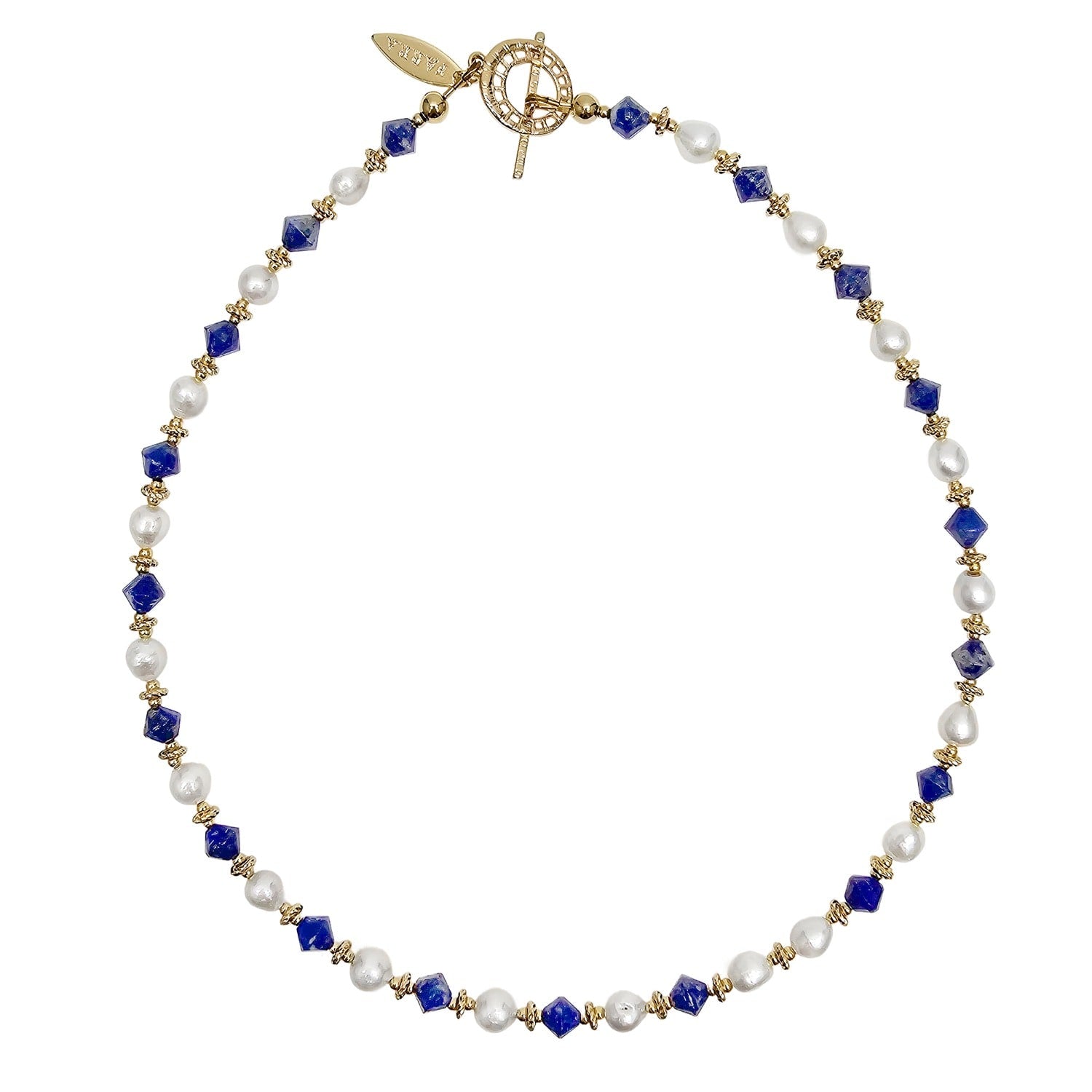 Blue Lapis With Freshwater Pearls Choker Necklace