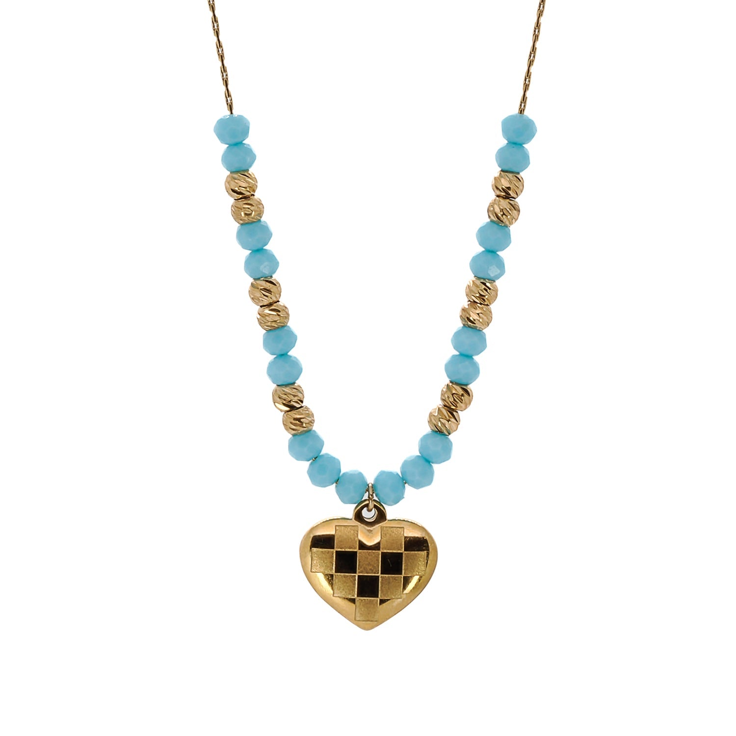 Heart Pendant Turquoise Necklace