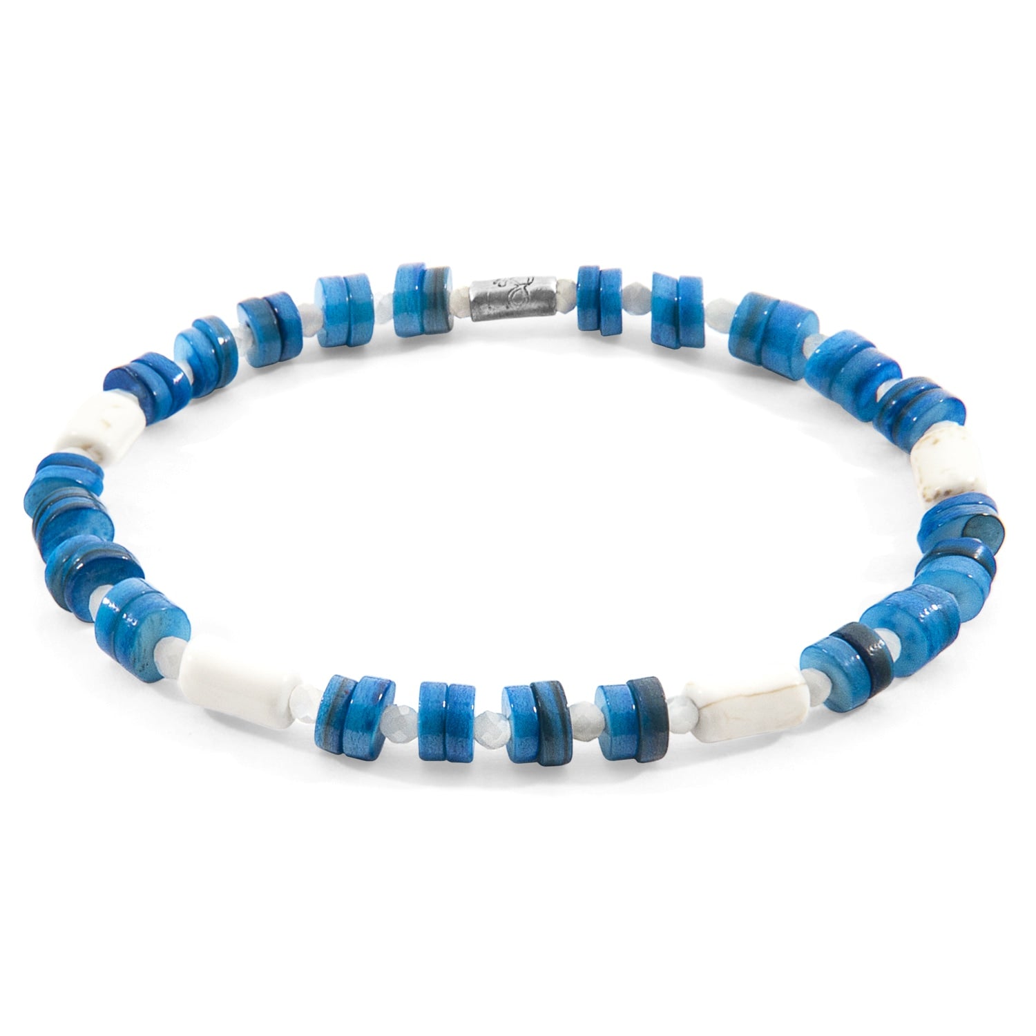 Blue Maisie Silver & Freshwater Shell Skinny Bracelet