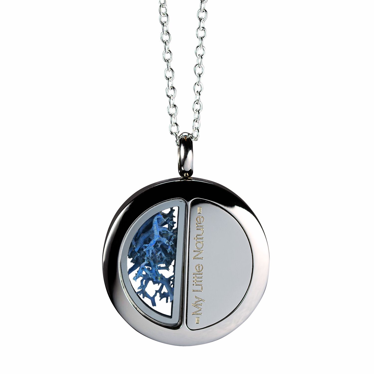 Botanical Pendant Necklace With Blue Moss – Unique Handmade Jewelry Inspired By Nature