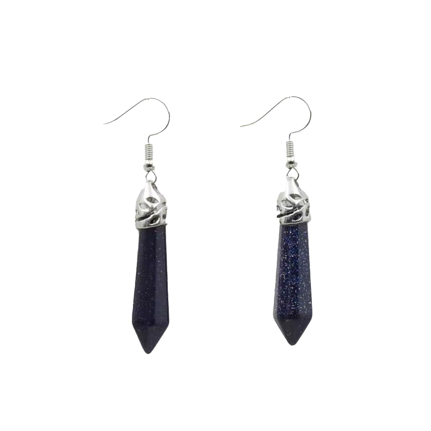 Blue Sandstone Drop Dangle Earrings
