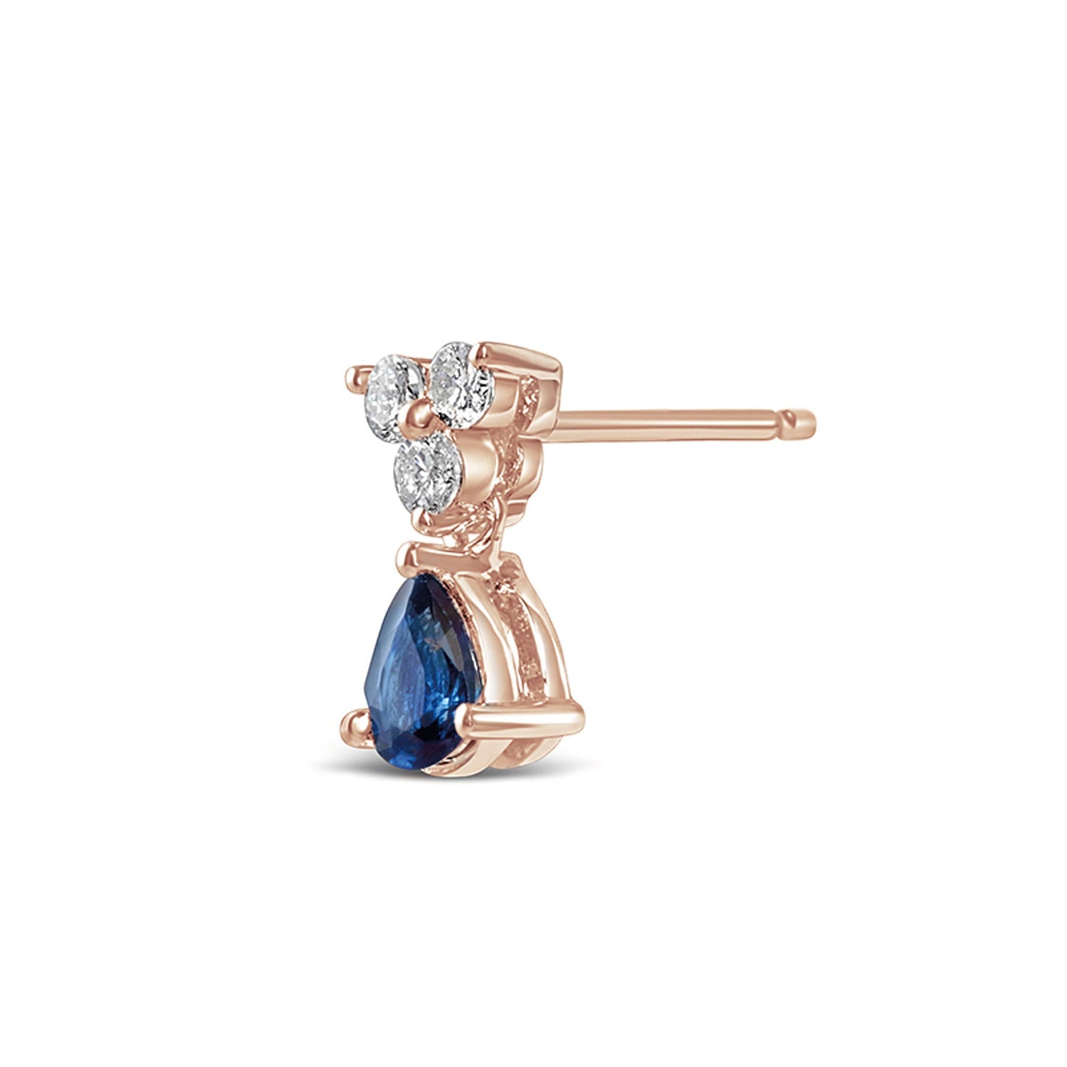 Blue Sapphire With Diamond Single Dangler