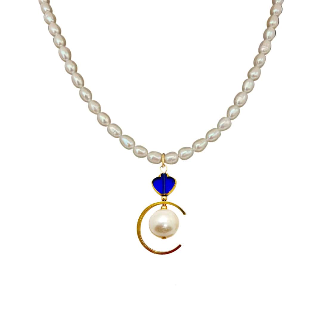 Blue Spade Pearls Necklace