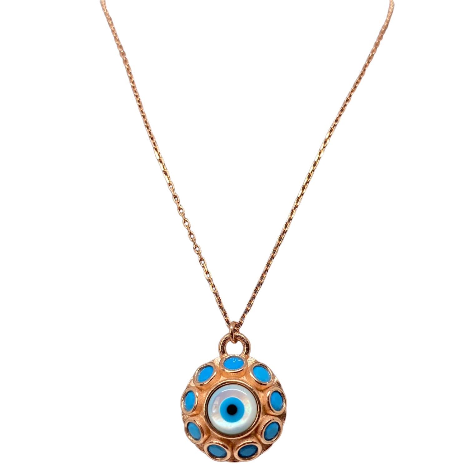 Blue Eye Talisman Silver Necklace