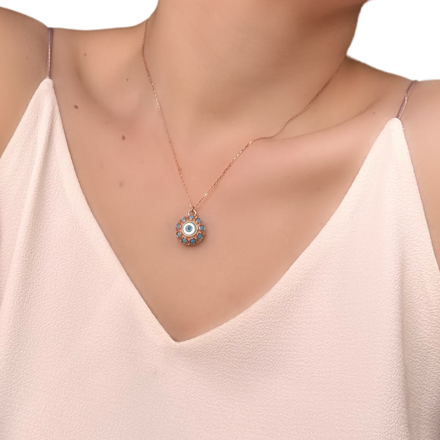 Blue Eye Talisman Silver Necklace