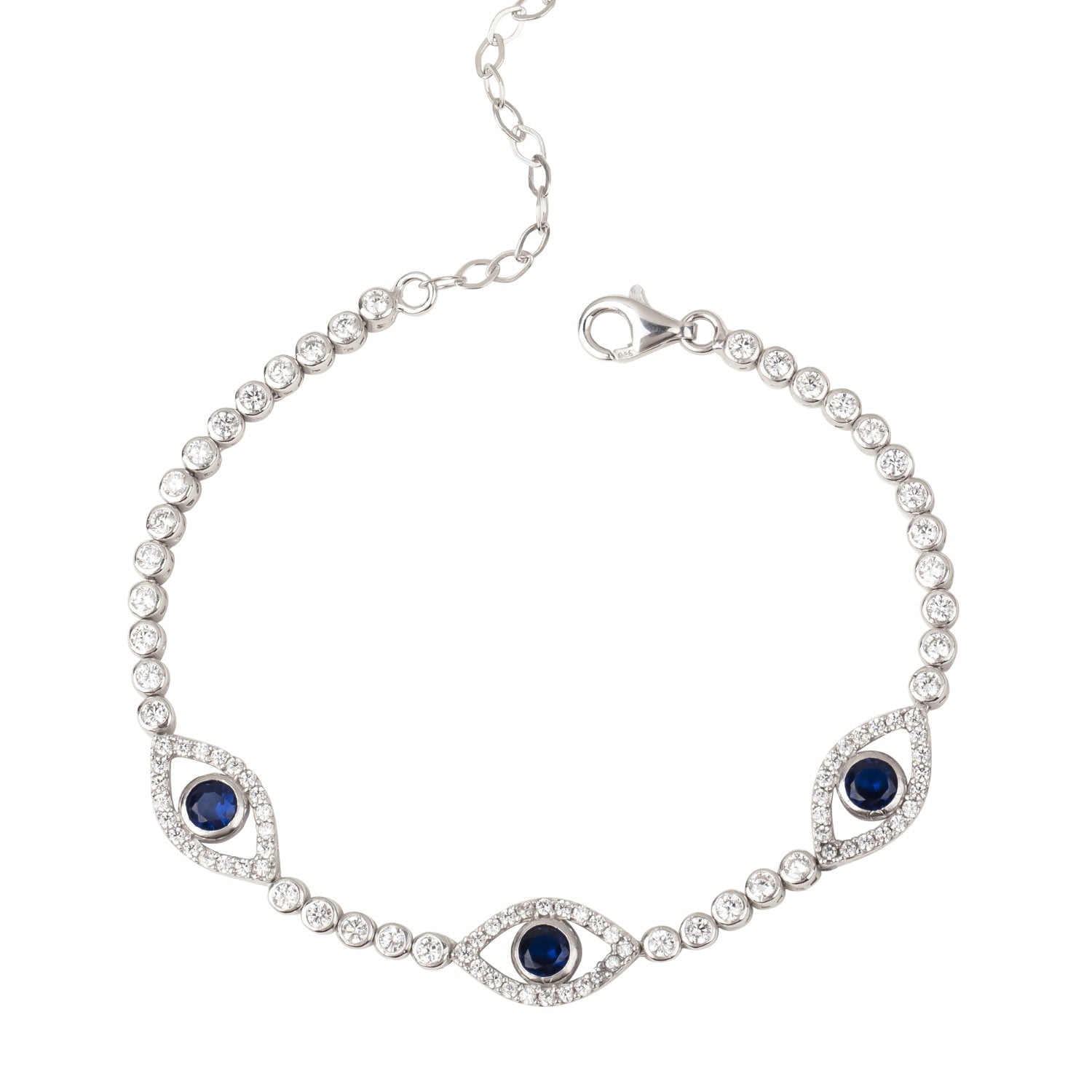 Blue Tennis Eye Necklace