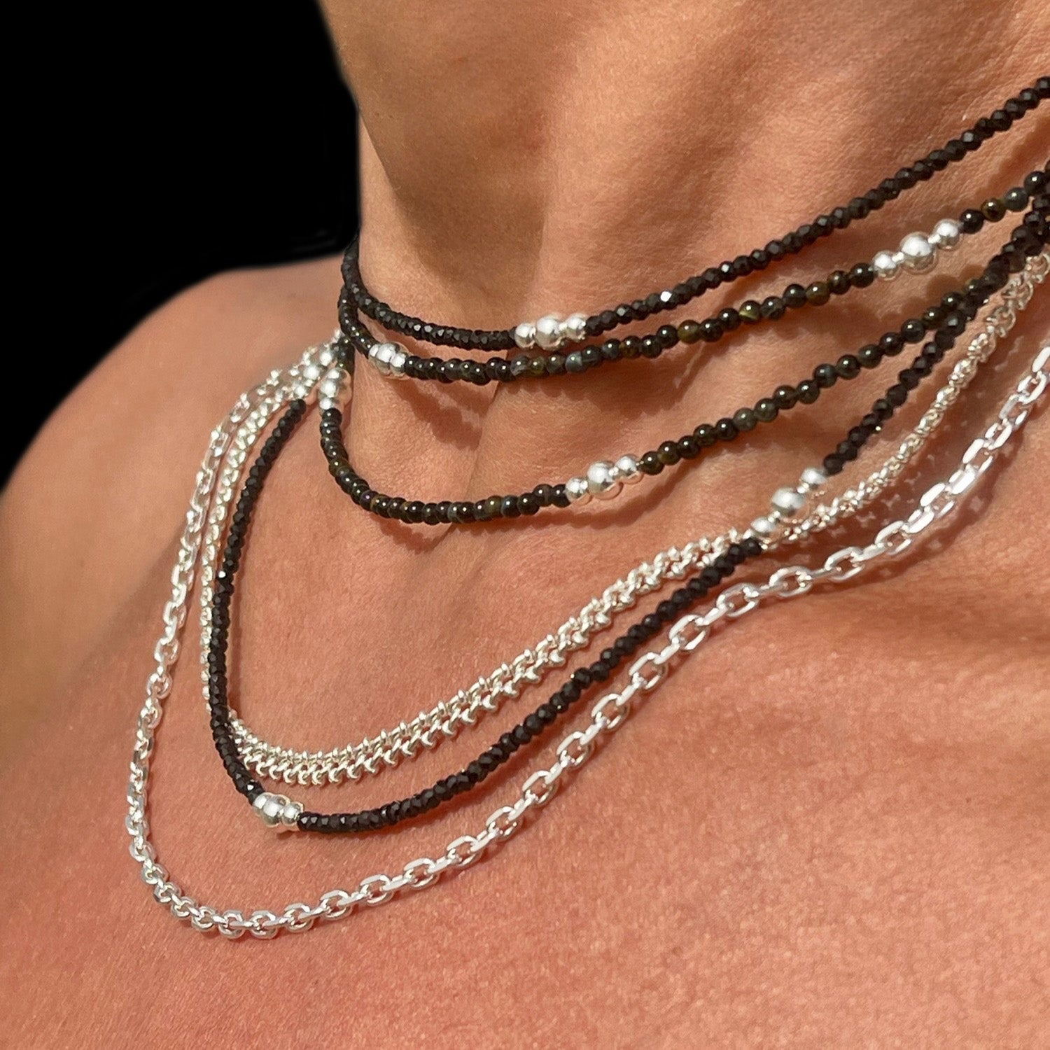 Blue Tigers Eye Bead Necklace