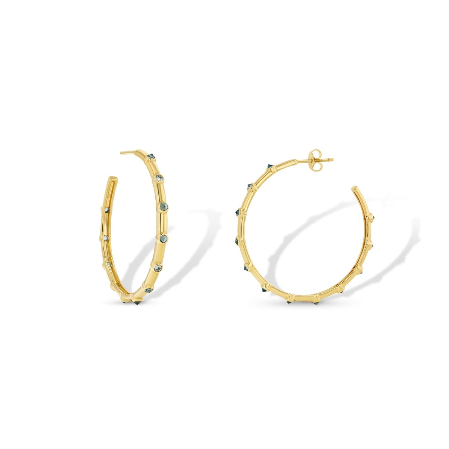 Blue Topaz Hoop Earrings