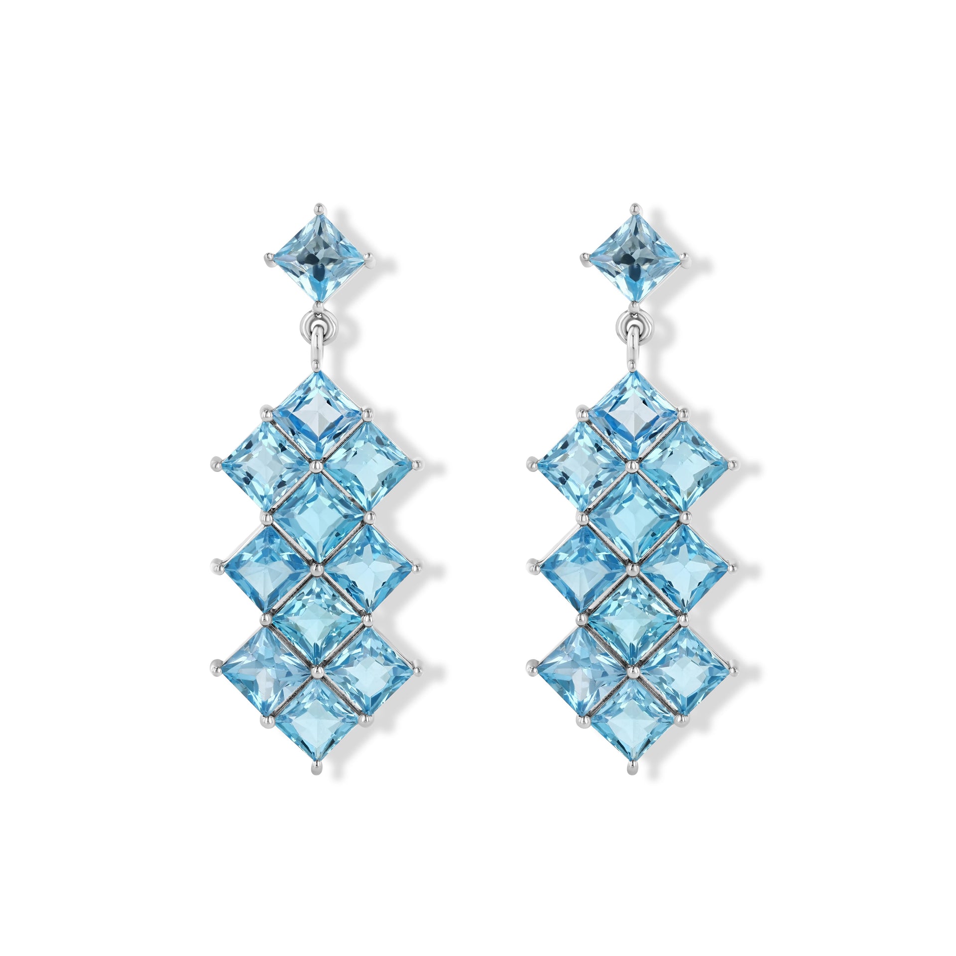 Blue Topaz Ocean Earrings