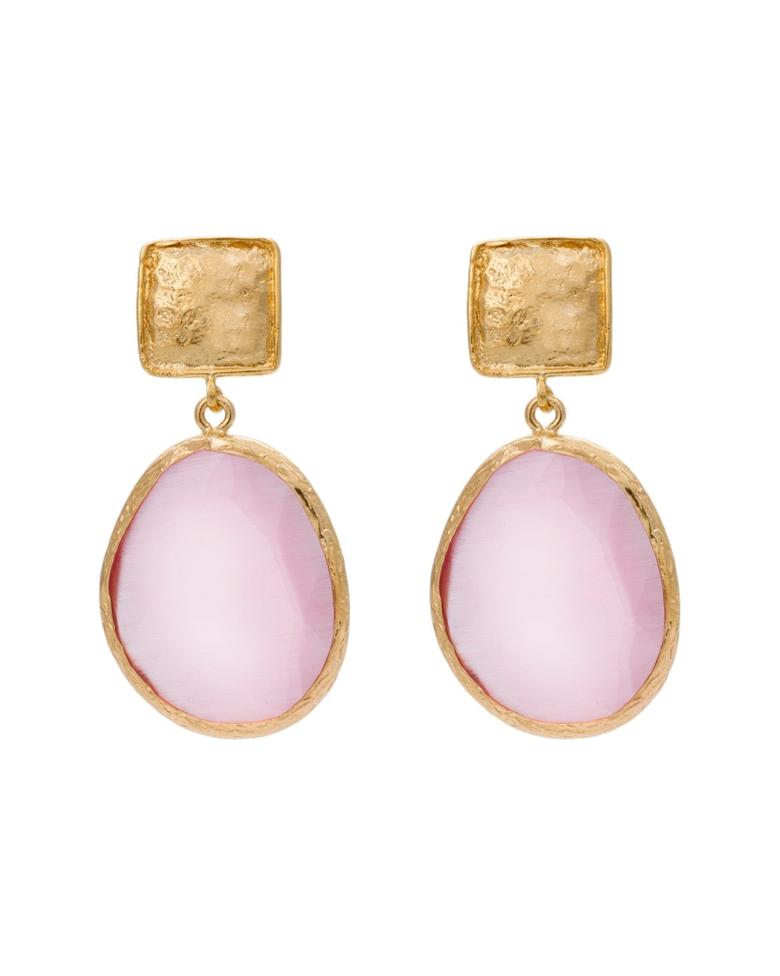 Blush Radiance Cat Eye Earrings